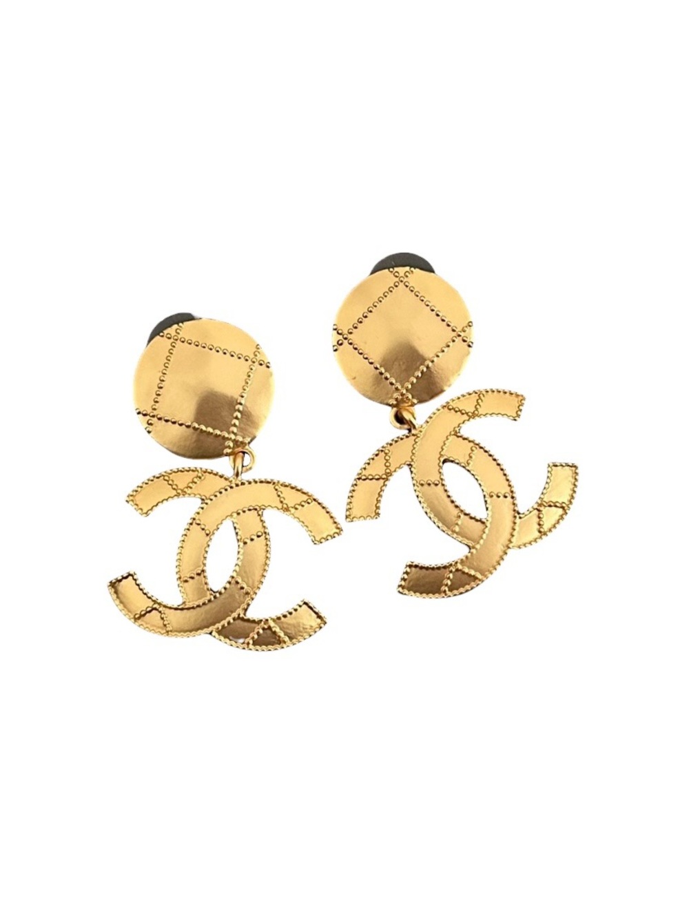 ✨ChaneI. Quilted Interlocking Logo Drop Earrings
